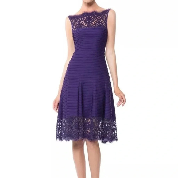 Tadashi Shoji Dresses & Skirts - TADASHI SHOJI Sleeveless Deep Purple Laced Dress